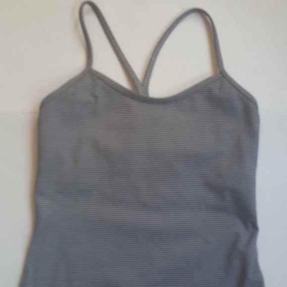 Lululemon Stripe Black & Gray Power Y Tank 4 - Picture 3 of 8